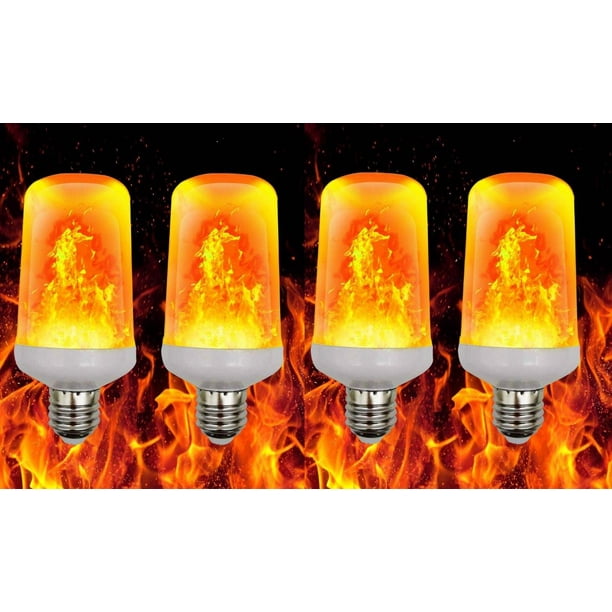 LED Flicker Flame Light Bulb Simulated Burning Fire Effect Xmas E27 Lamp H T